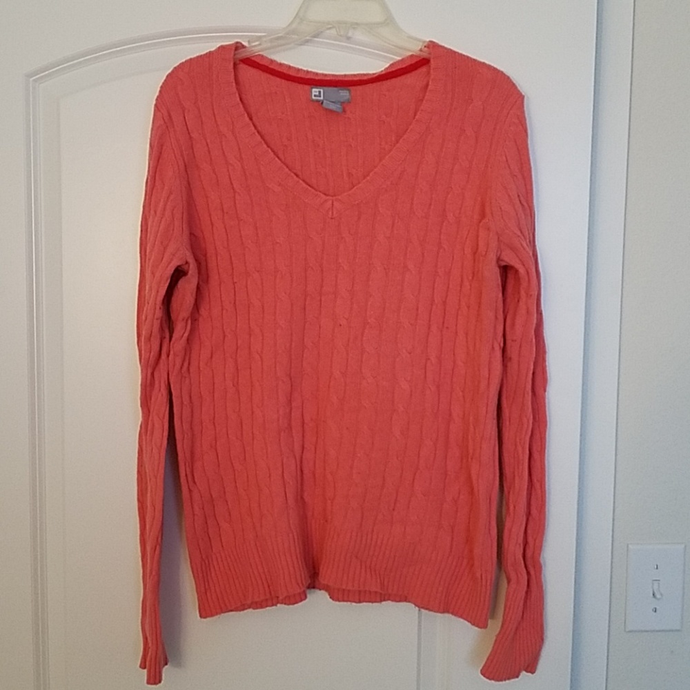 Coral Knit Cable Merino Blend Sweater TALL!